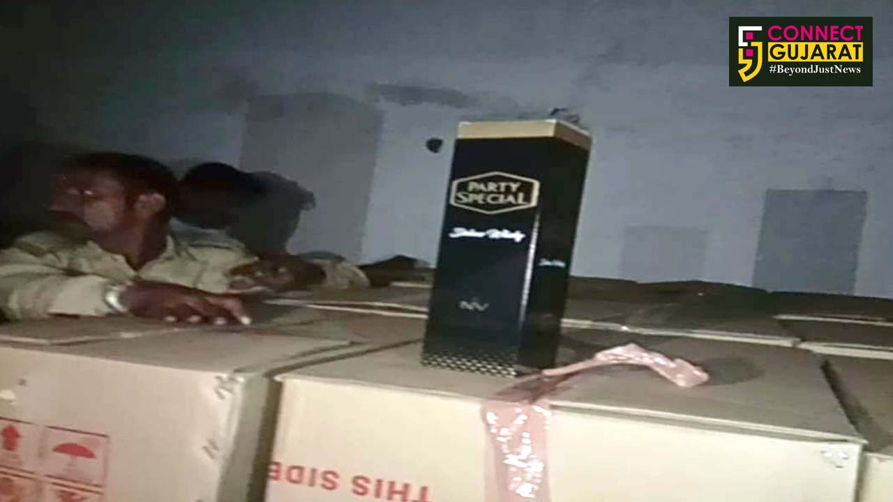 Waghodia police caught liquor stocked inside company godown in GIDC