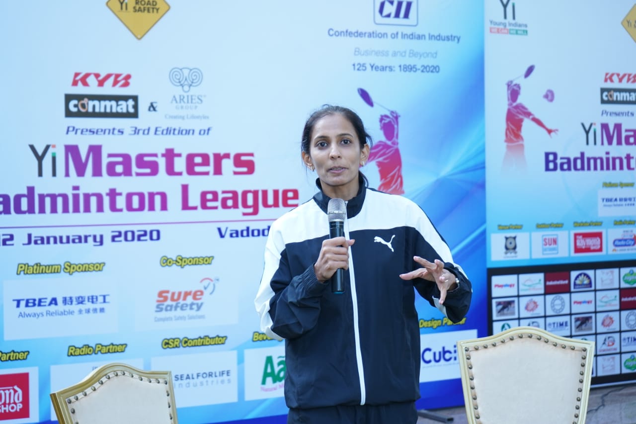 Aparna Popat inaugurated the 3rd Edition of Yi Master’s Badminton League 2020 in Vadodara