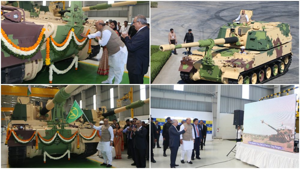 Defence Minister Rajnath Singh flags off 51st K9 VAJRA-T Gun from L&T Armoured System Complex in Gujarat