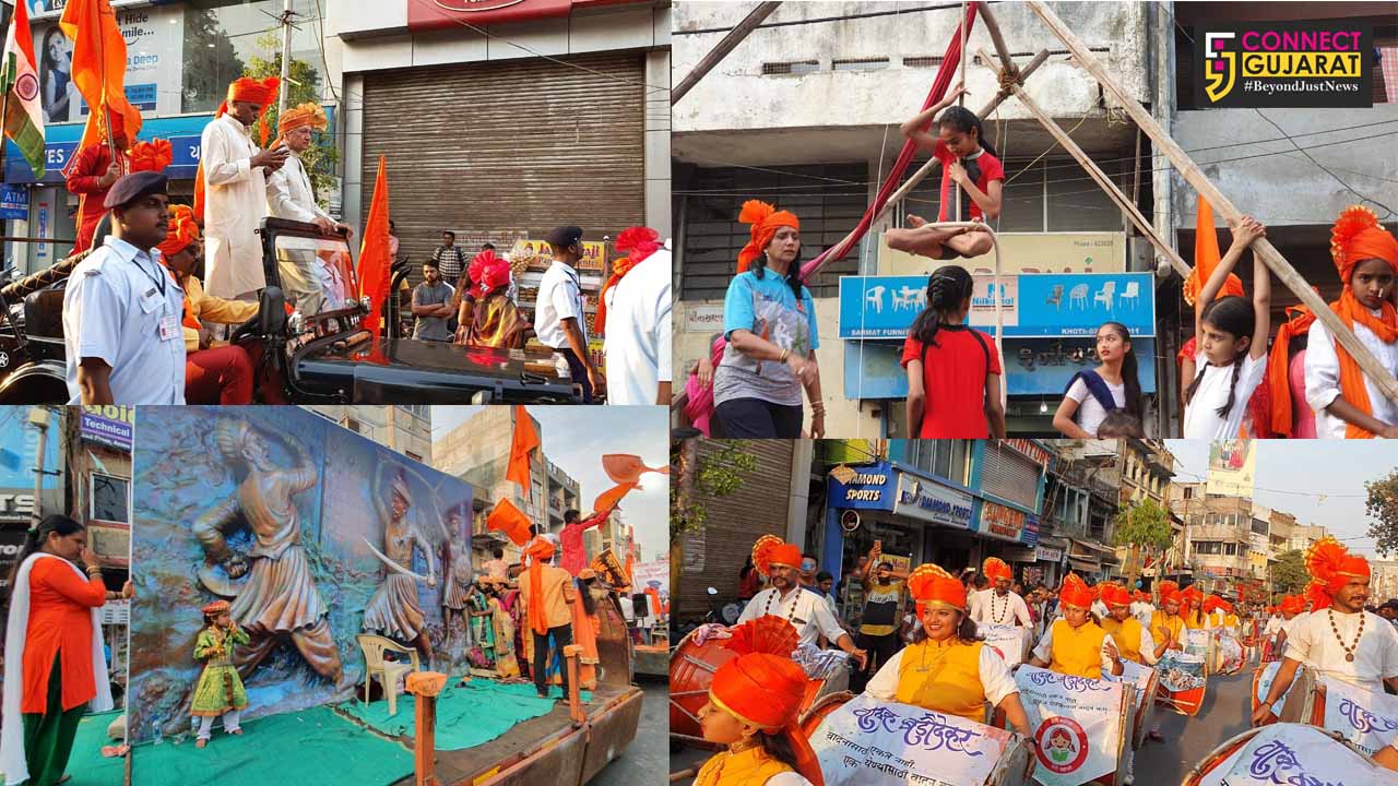 Shrimant Maharaja Samarjitsinh Gaekwad flag off Shivaji Jayanti rally in Vadodara