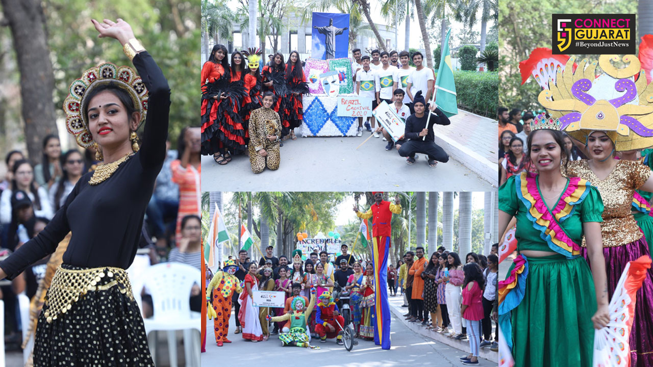 Cultural procession at Parul University on the inauguration of Dhoom
