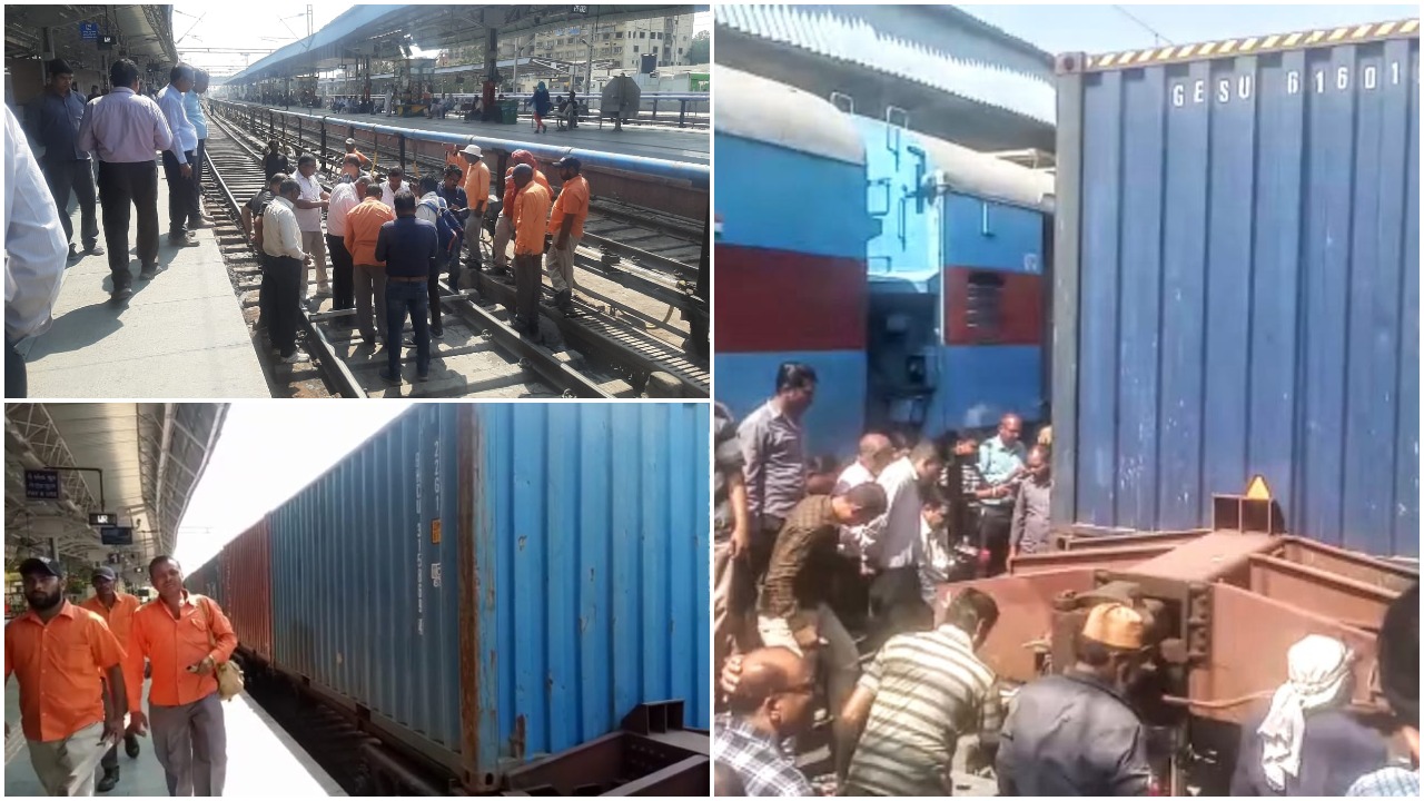 Wheels of container derailed at platform 1 in Vadodara