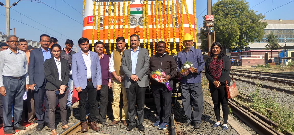 Locomotive engine with Fortune branding flagged off at Vadodara