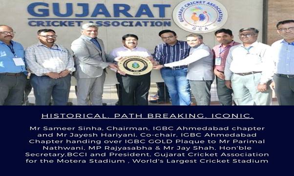 Ahmedabad’s Motera Stadium becomes India’s first CII- IGBC rated Green cricket stadium