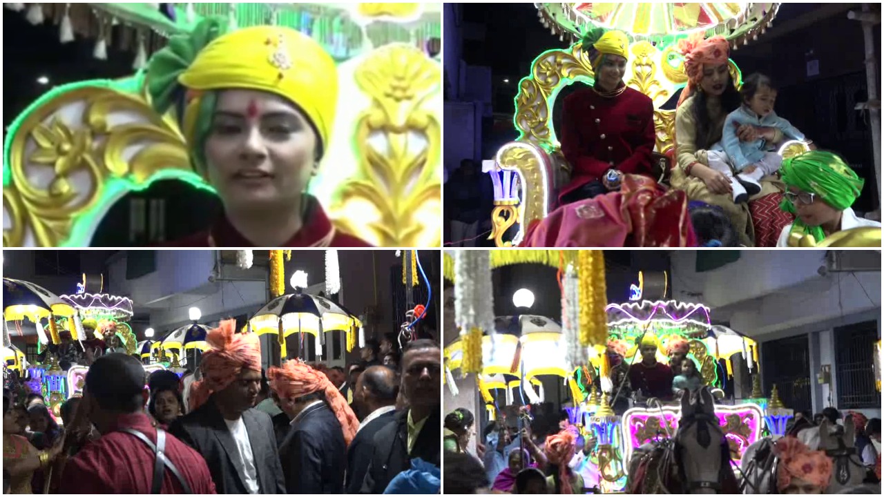 Bride in Vadodara change the tradition and took out her marriage procession to marry the groom