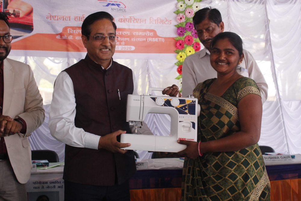 NHSRCL gifted sewing machines to 23 women from Chenpur and Ropda villages in Ahmedabad