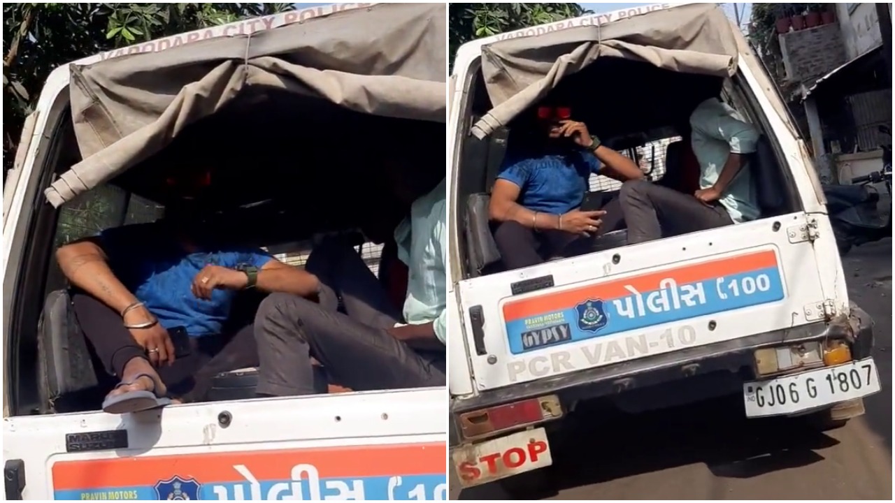 Tik tok video involving PCR van of Vadodara police goes viral in social media
