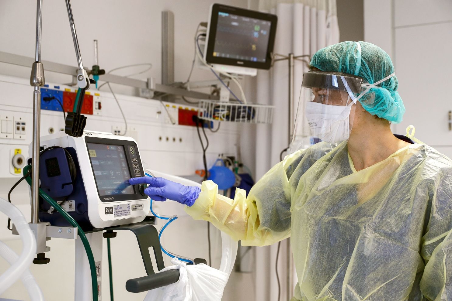 Health workers gets training of operating the ventilators at Gotri hospital in Vadodara
