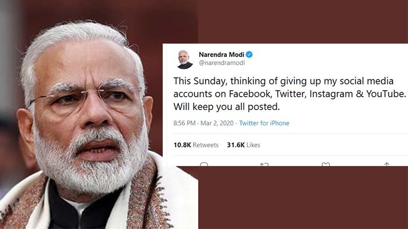PM Modi is ‘thinking of’ giving up his social media accounts