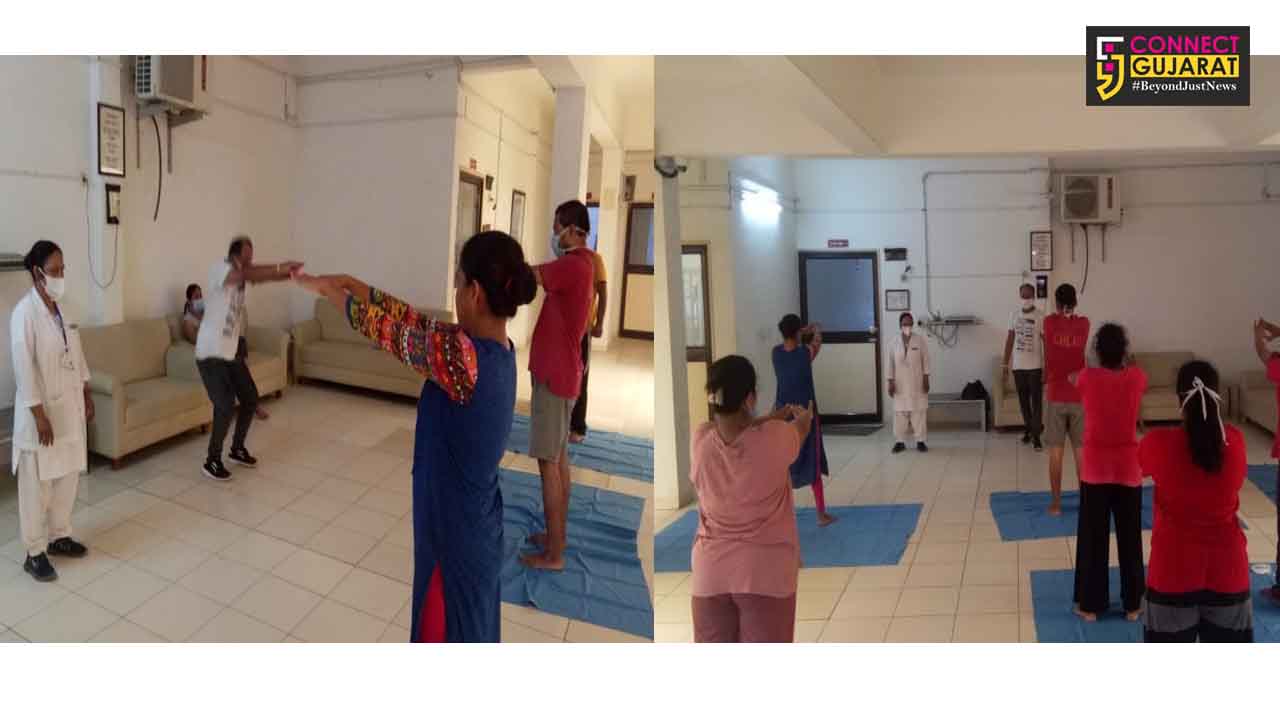 Yoga session held for nursing staff of Gotri Covid Hospital