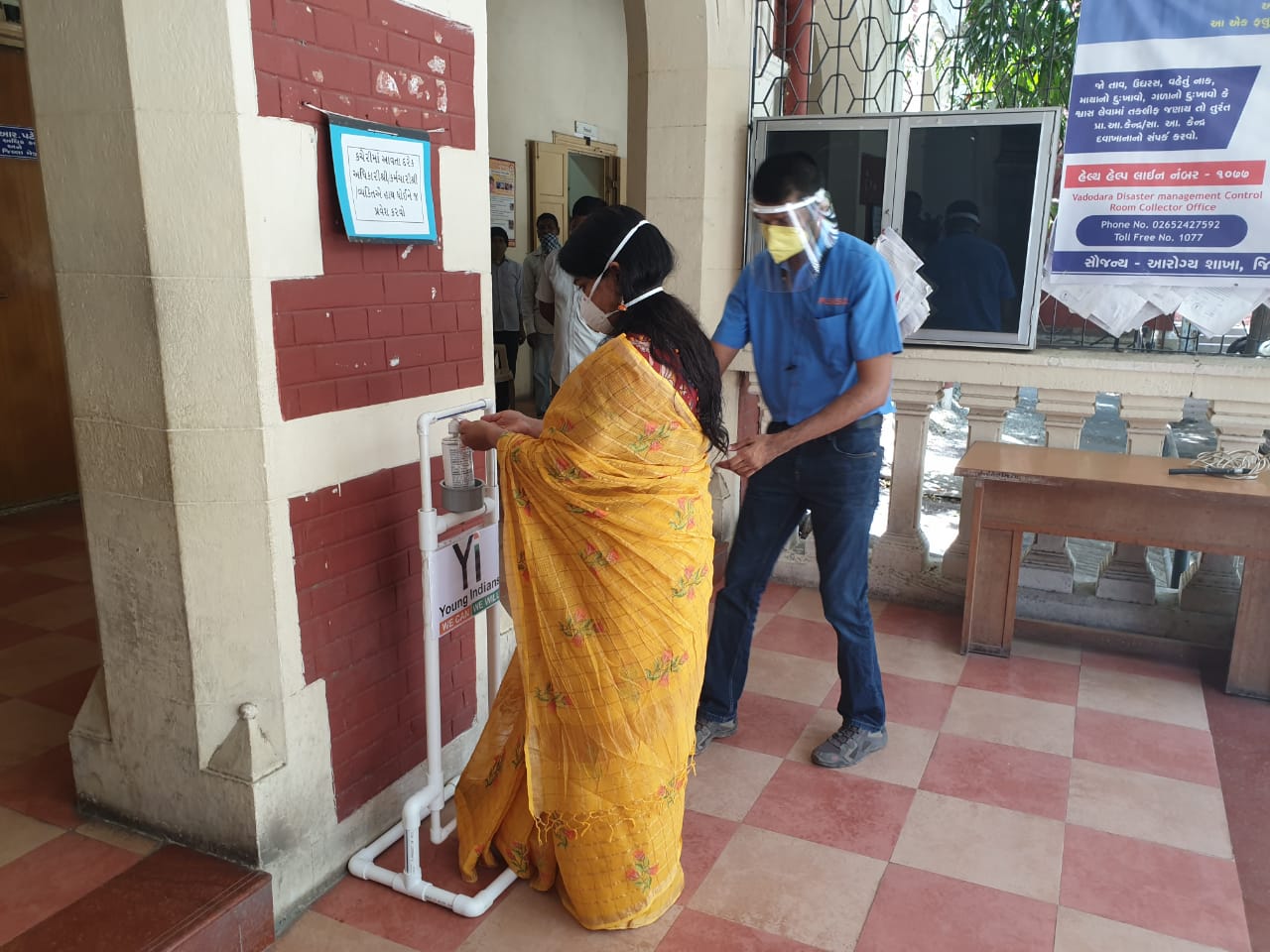 Touchfree sanitizer installed at Collector’s office in Vadodara