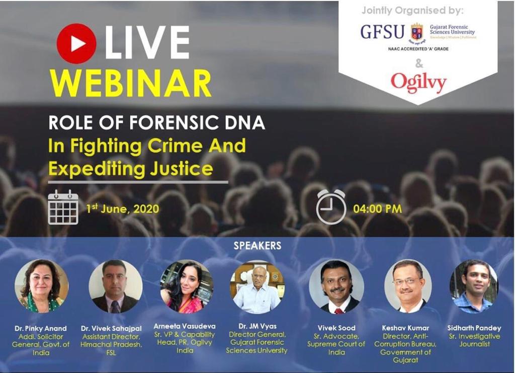 Live Webinar on Role of Forensic DNA in fighting crime and expediting justice