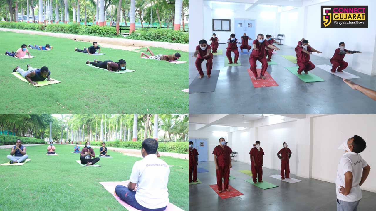 Yoga day activities carried out in Parul University by Faculty of Ayurveda