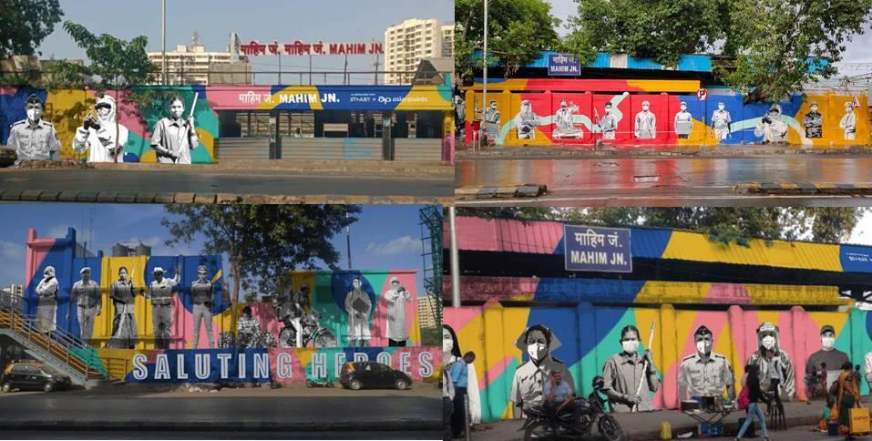 WR beautifies Mahim station with Heros of Mumbai Murals as a tribute to Corona warriors