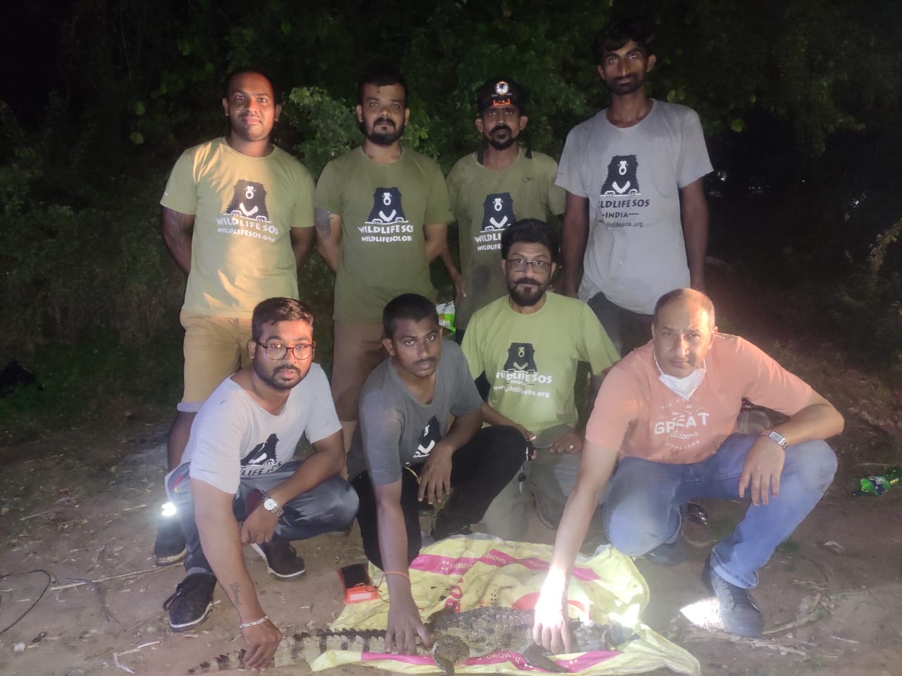 GSPCA and forest department jointly rescued a 3.5 foot size crocodile from a farm well in Waghodia