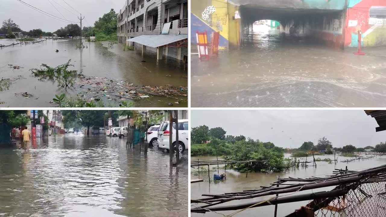 Heavy waterlogging in societies of Vadodara after incessant rains