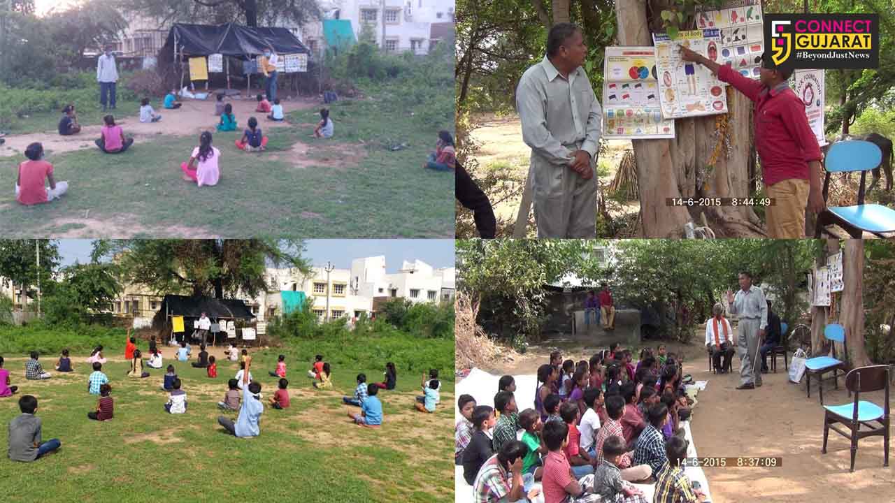 Nitinbhai Prajapati of Anand teach children of deprived families
