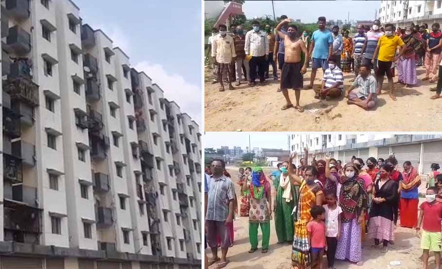 Beneficiaries of Mukhyamantri Awas Yojana protest over water problem in Vadodara