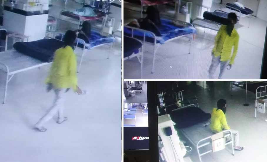 Unidentified person caught on CCTV stealing belongings of Corona patients in Vadodara hospital