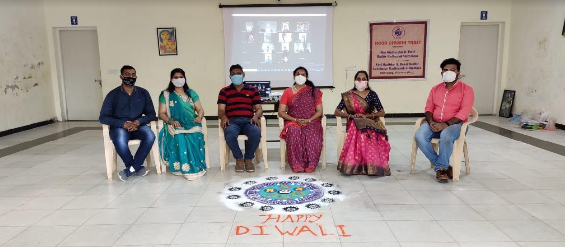 Diwali and rangoli celebration for special students in Vadodara