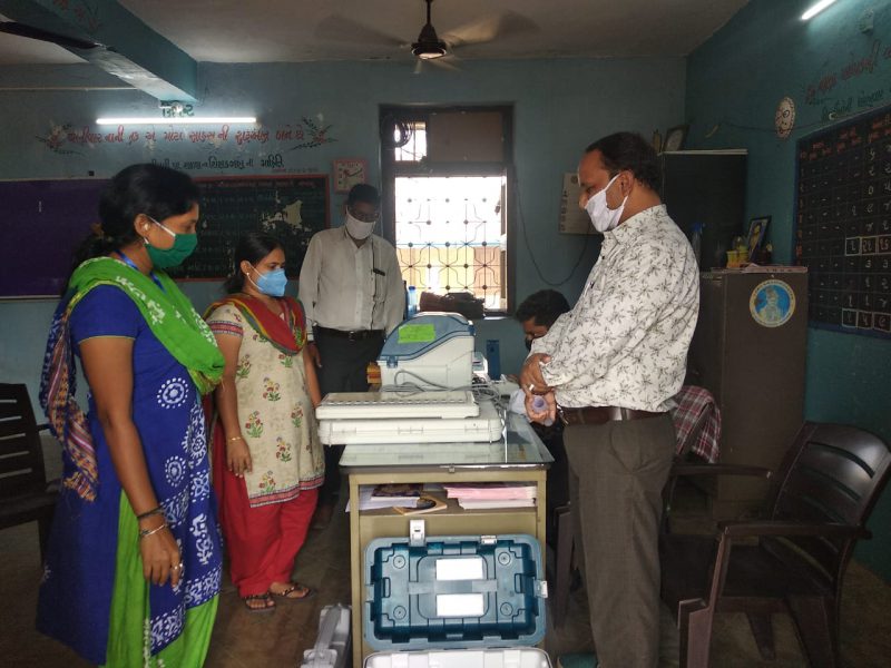 EVM covering 311 polling stations and a circle of VVIP demonstrations completed for Karjan Assembly by election