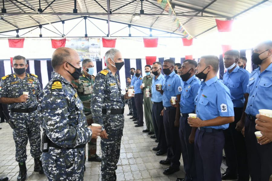 Naval chief visit to Campbell Bay at Great Nicobar Island