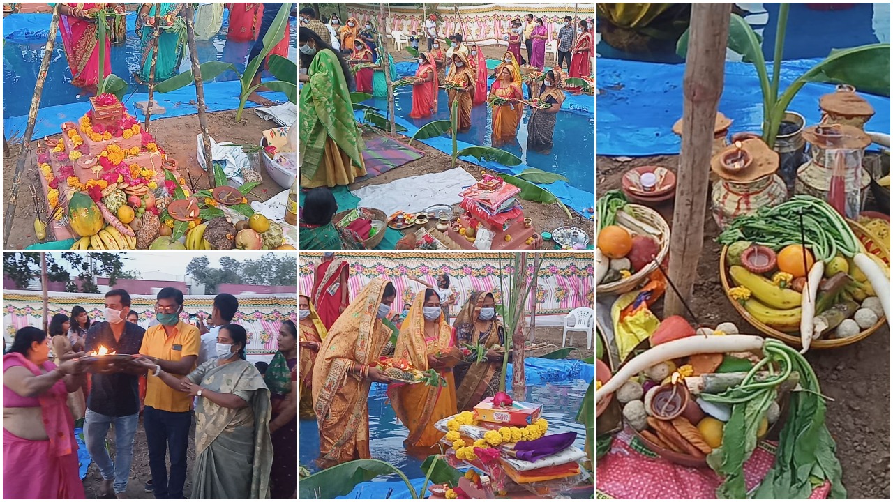 Chhath Puja celebrated at Vadsar in Vadodara following Covid 19 guidelines