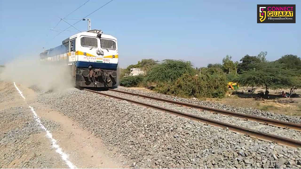 Speed trial on new rail track between Dabhoi and Chanod