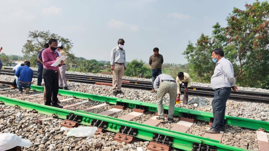 Speed trial on new rail track between Dabhoi and Chanod