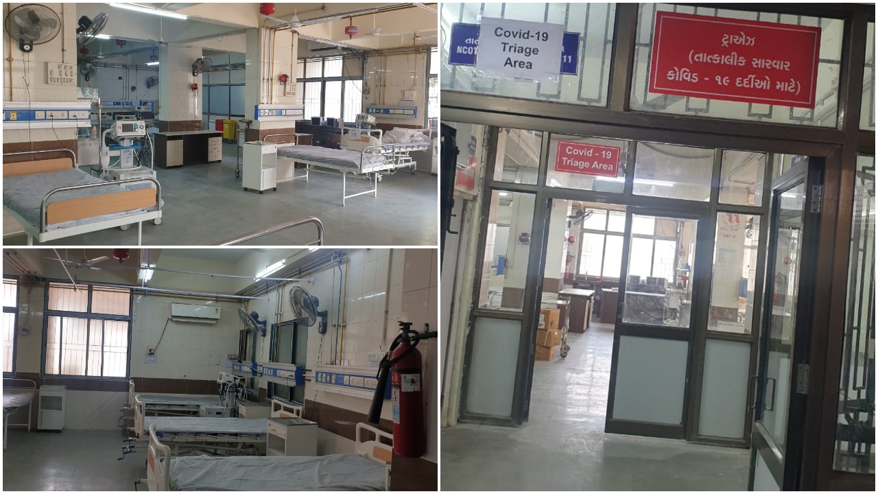 Gujarat’s Largest Covid Triage set up in Covid Department of Sayaji Hospital in Vadodara