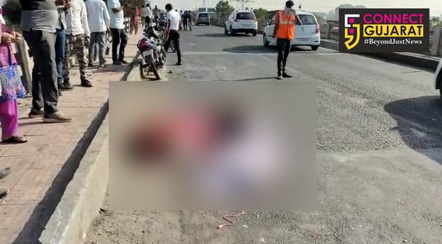 Truck killed a couple and child near Jambuva on Vadodara city bypass highway