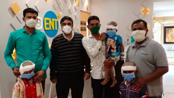 Cochlear implant surgery performed at four children in Singhania Hospital in Vadodara with strict Covid measures