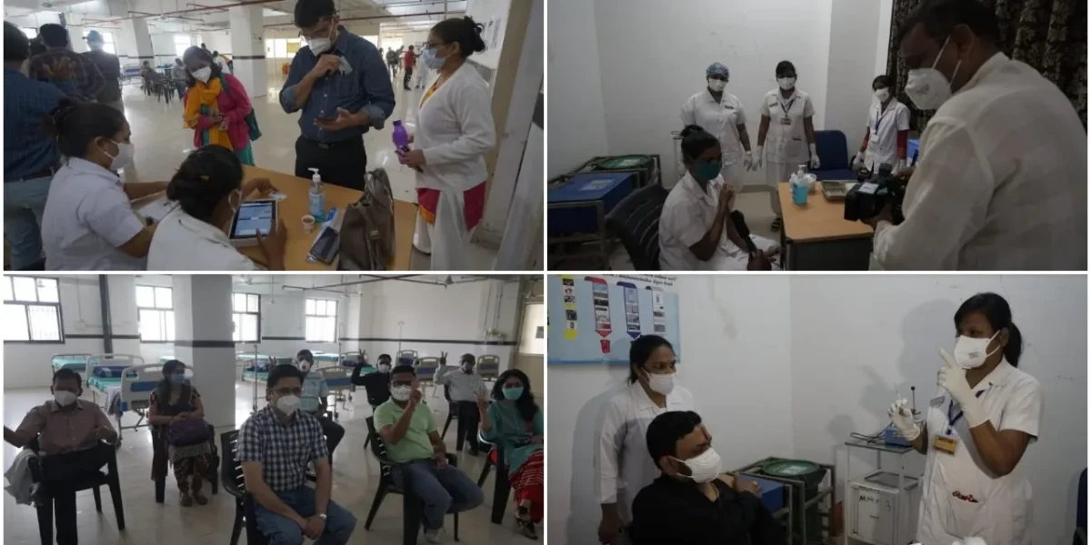 Vaccination of Corona warriors at Gotri Hospital on Tuesday