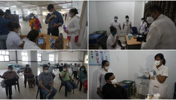 Vaccination of Corona warriors at Gotri Hospital on Tuesday