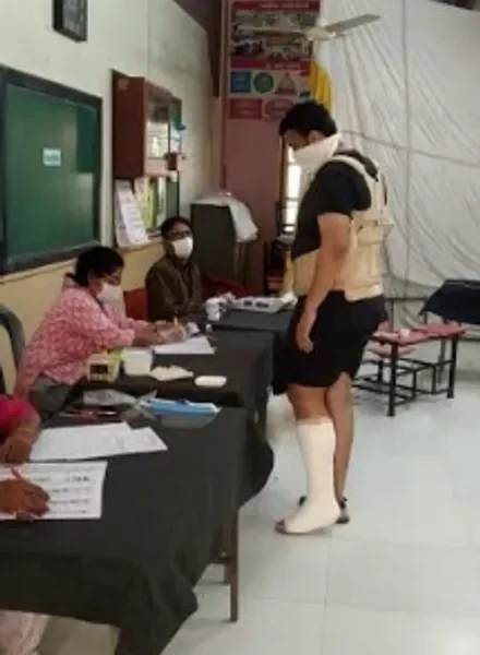 Father son duo injured in different accidents fulfilled the sacred duty of voting