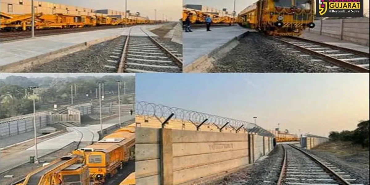 Connectivity of track machine plant to railway network through siding at Lakodara station