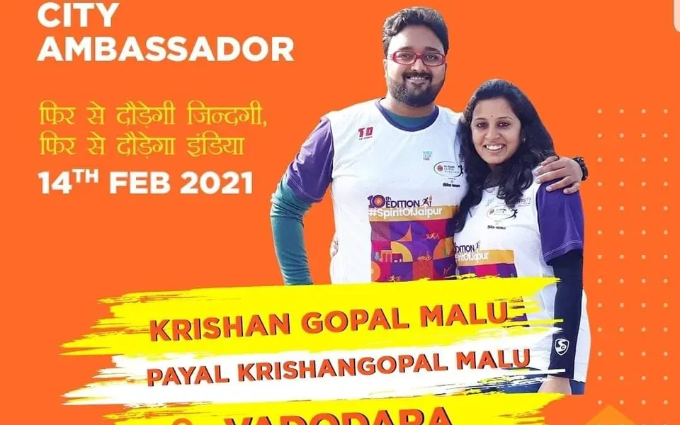 Vadodara couple to lead AU Bank Jaipur Marathon from the city