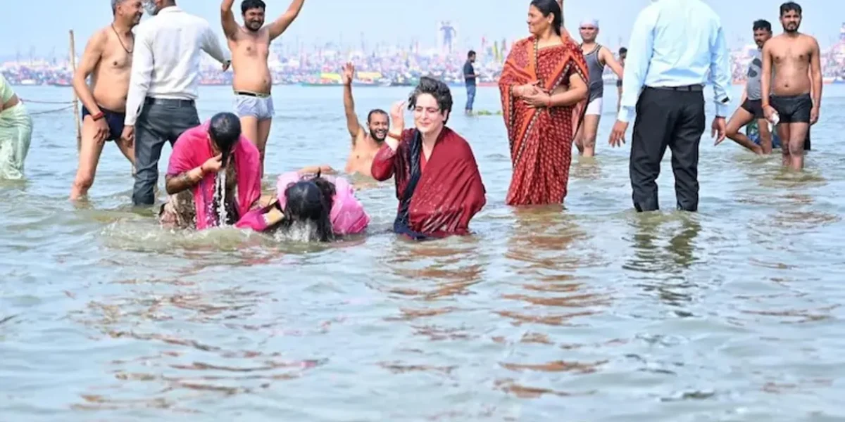 Priyanka takes holy dip at Sangam on ‘Mauni Amavasya’