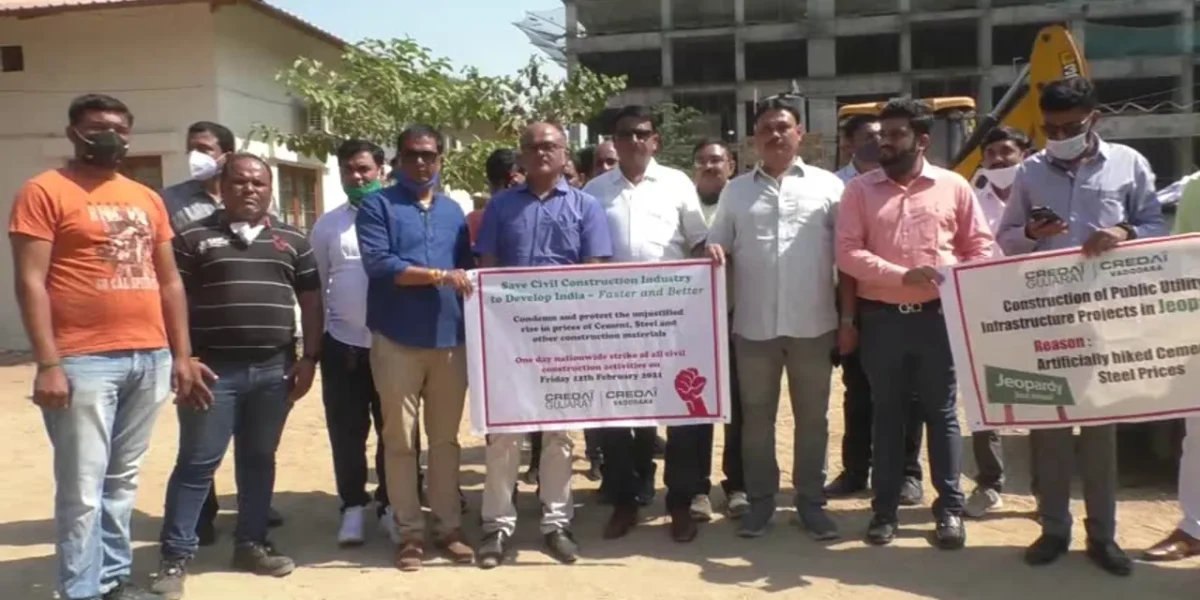 Builders and Construction Associations stopped work on their construction sites on Friday