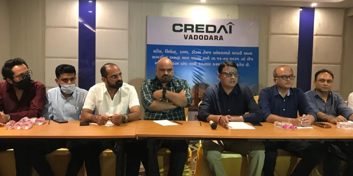 Vadodara Credai and other associations called for one day strike in protest against rising prices of construction materials
