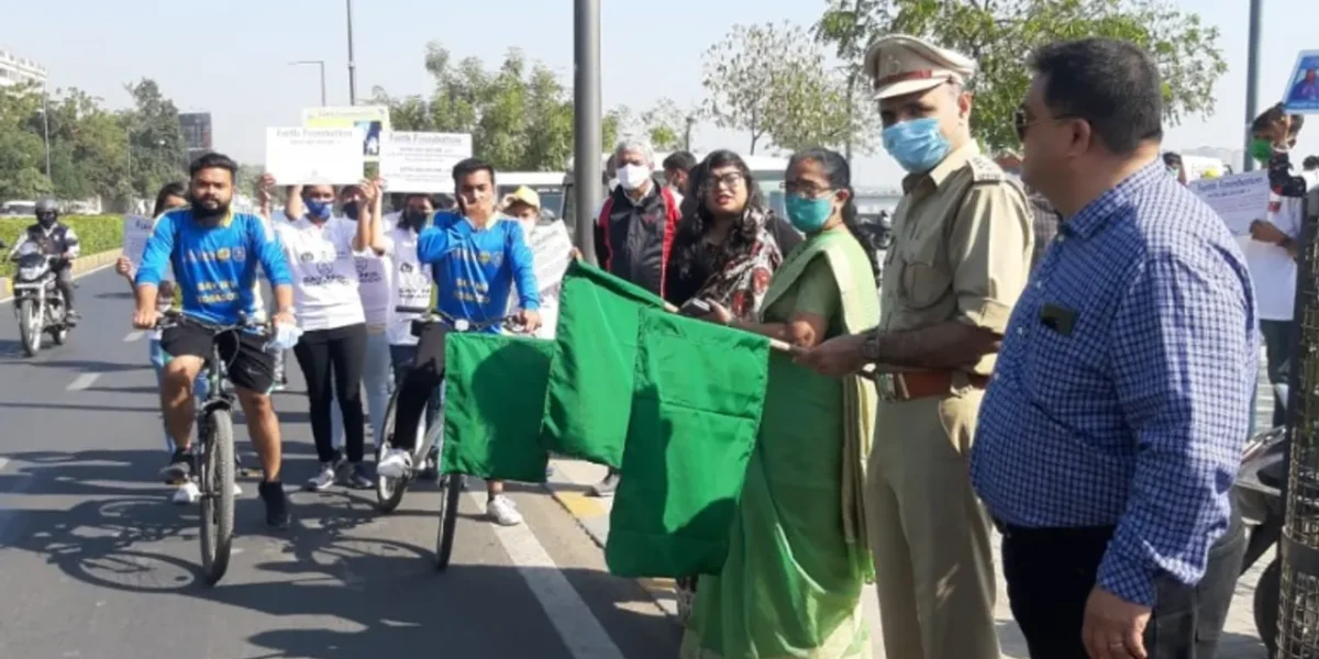 Cycle Ride from Sabarmati to Dandi organized by Faith Foundation