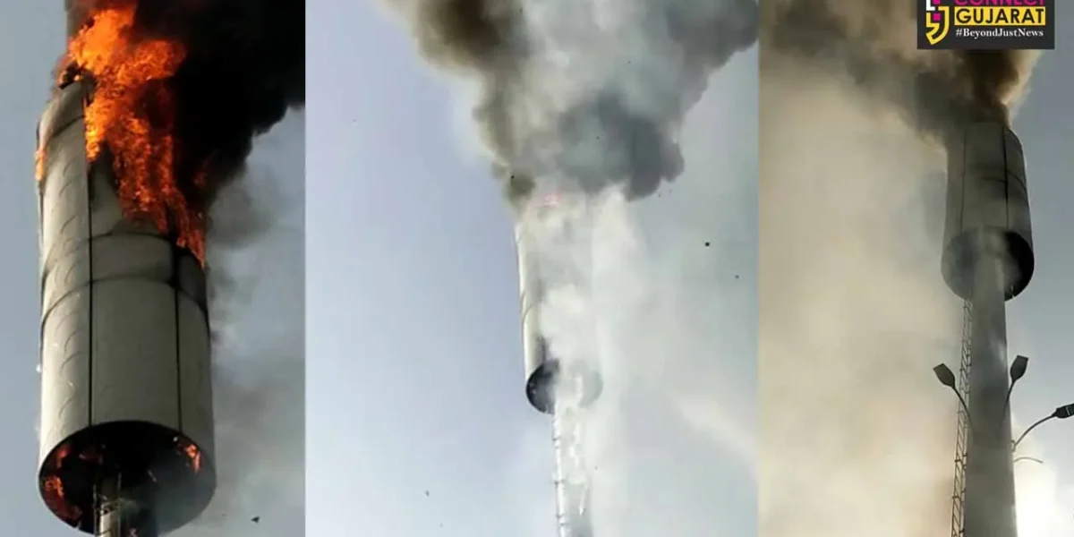 Fire broke out in mobile tower at Fategunj in Vadodara