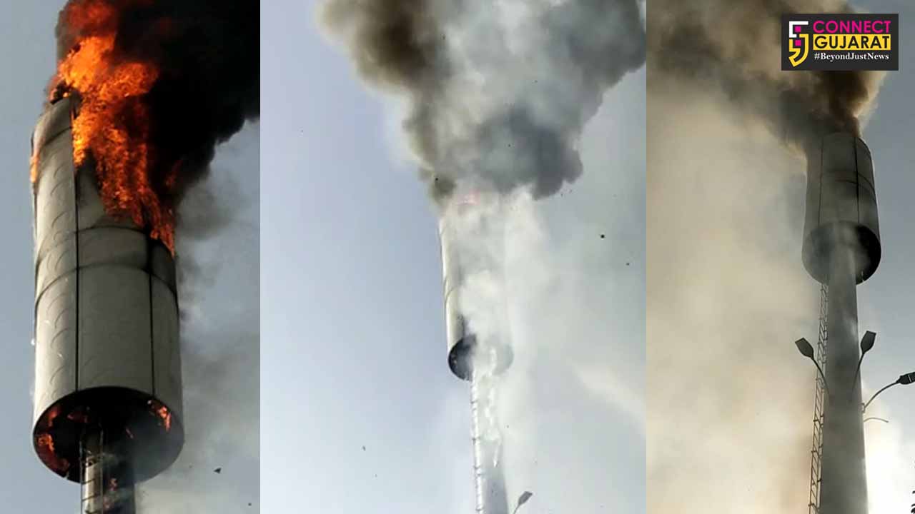 Fire broke out in mobile tower at Fategunj in Vadodara