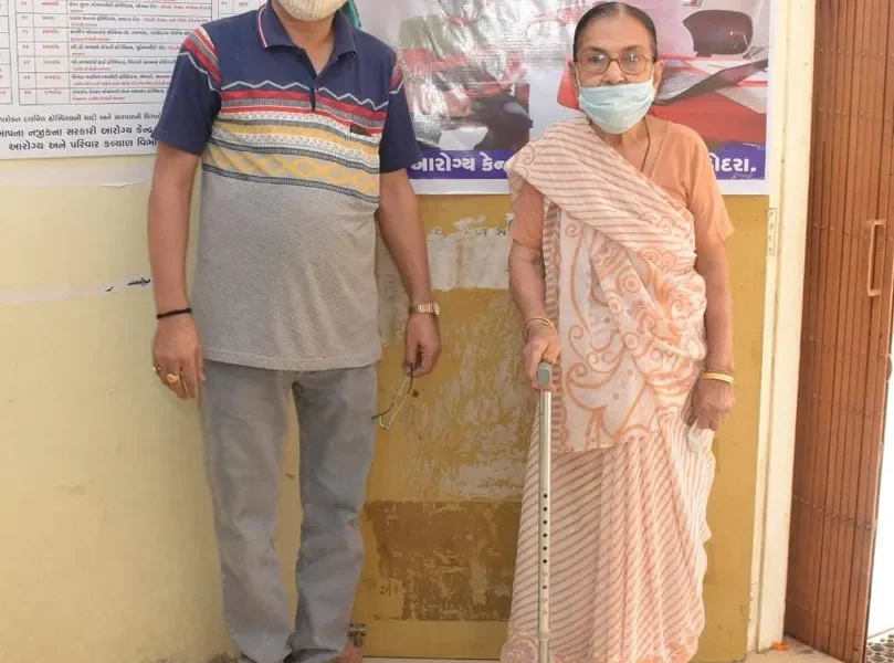 Mother and son took corona vaccine together at Kelanpur PHC
