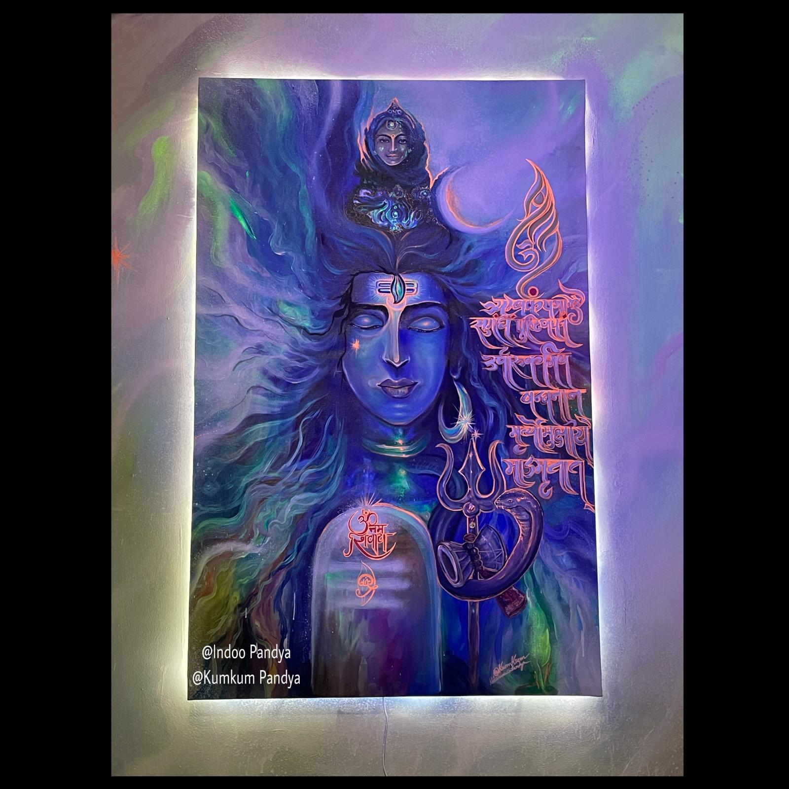 Artist from Vadodara draw painting of Lord Shiva in Lyon France