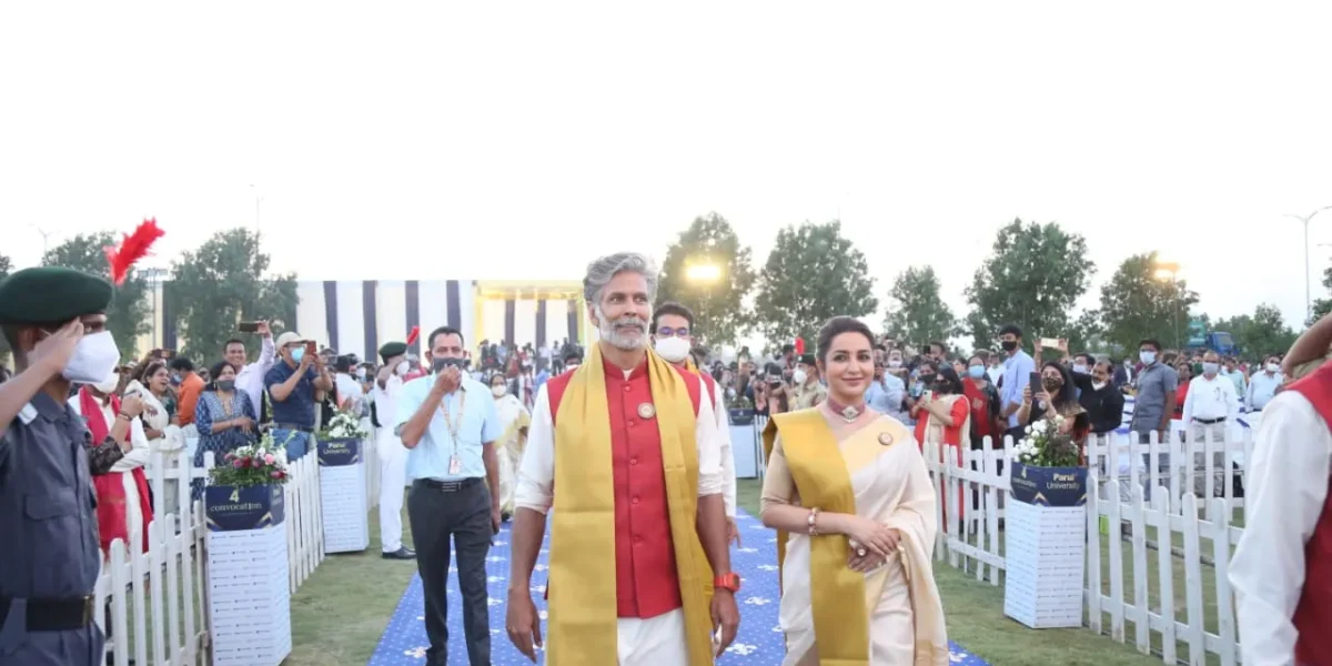 Milind Soman and Tisca Chopra motivate students in 4th Annual Convocation of Parul University