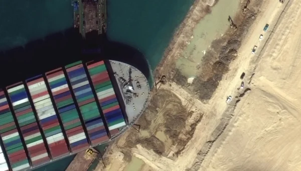 Giant container ship MV Ever Given stuck in Suez Canal ‘partially refloated’