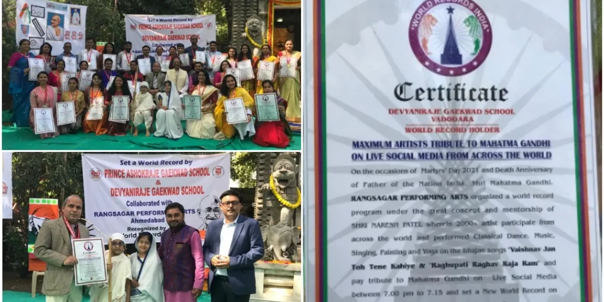 Vadodara school organised a world record program following the Martyrs Day 2021