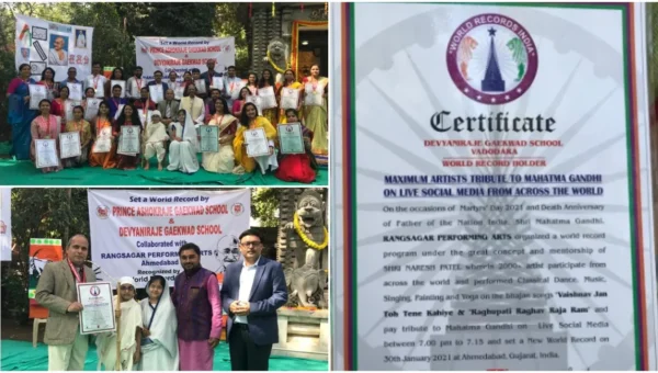 Vadodara school organised a world record program following the Martyrs Day 2021