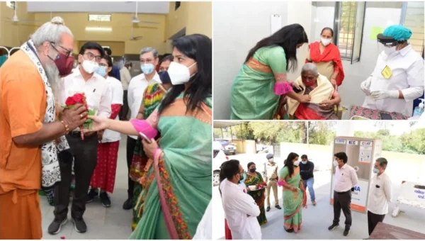 Vadodara District Collector Shalini Agarwal applauded the elders vaccinated at Varnama Primary Health Center